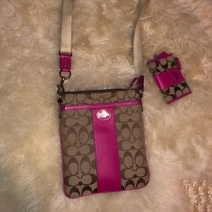 Coach cross body purse AND matching coin purse